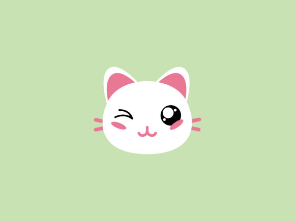 Adorable Pink Cat Icon for Creative Projects