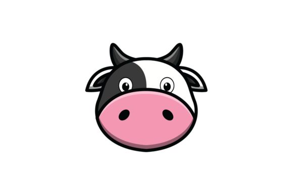 Animal Cow Head Illustration: Bold Vector Graphics for Your Brand