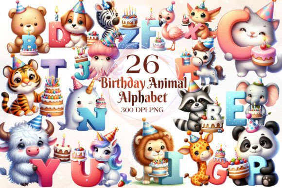 Beyond Letters: The Birthday Animal Alphabet Clipart Bundle