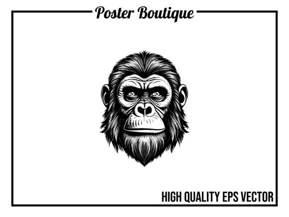 Bring Nature's Strength to Your Art with Ape Wild Animal Vector EPS