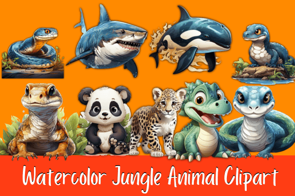 Bring the Wild to Life with Watercolor Jungle Animal Clipart