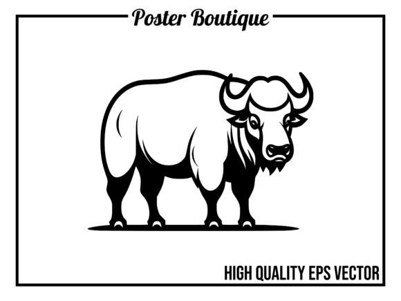 Buffalo Wild Animal Icon Vector EPS: Bold Graphics for Modern Brands
