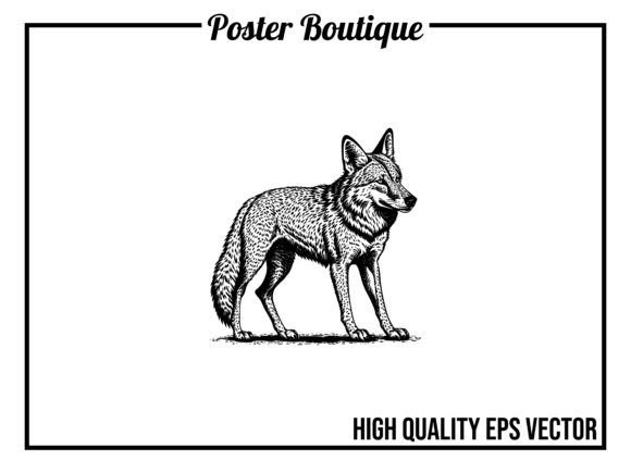 Capturing the Spirit of the West: Coyote Wild Animal Vector EPS