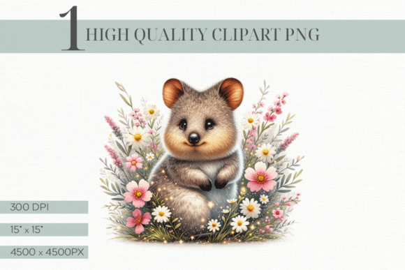 Delight in the charming detail of this high-quality quokka clipart