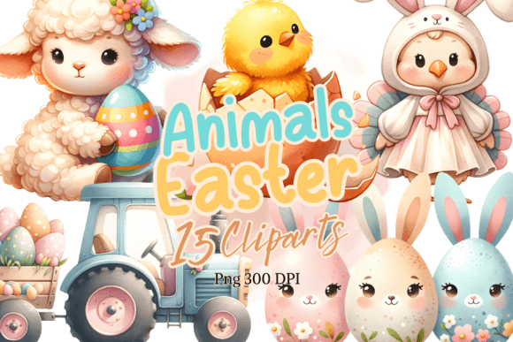Easter Animal Farm Watercolor Clipart: A Fresh Take on Spring Design