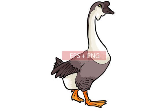 Goose Mammals Animal Illustration: Charming Design Asset for Creative Projects