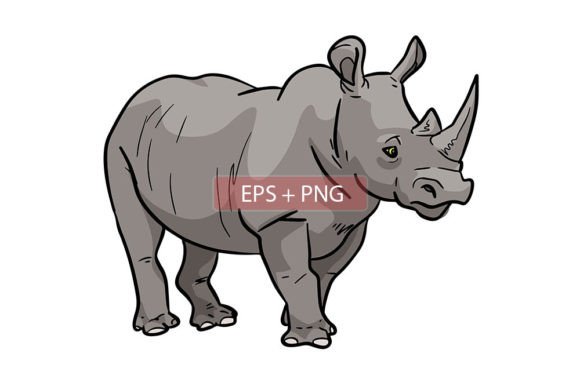 Rhinoceros Mammals Animal Illustration: Bold Design Assets