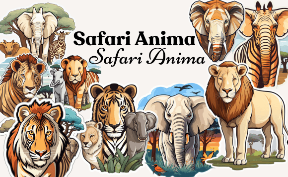 Safari Animal Sticker Bundle: Wild Designs for Your Projects