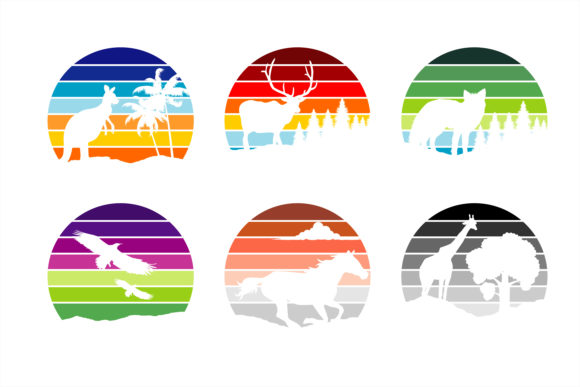 Set of Animal in Sunset Collection: Visuals for Storytellers
